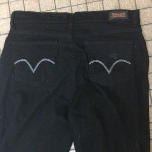 Levi’s 512 Black jeans with white stitching like new!